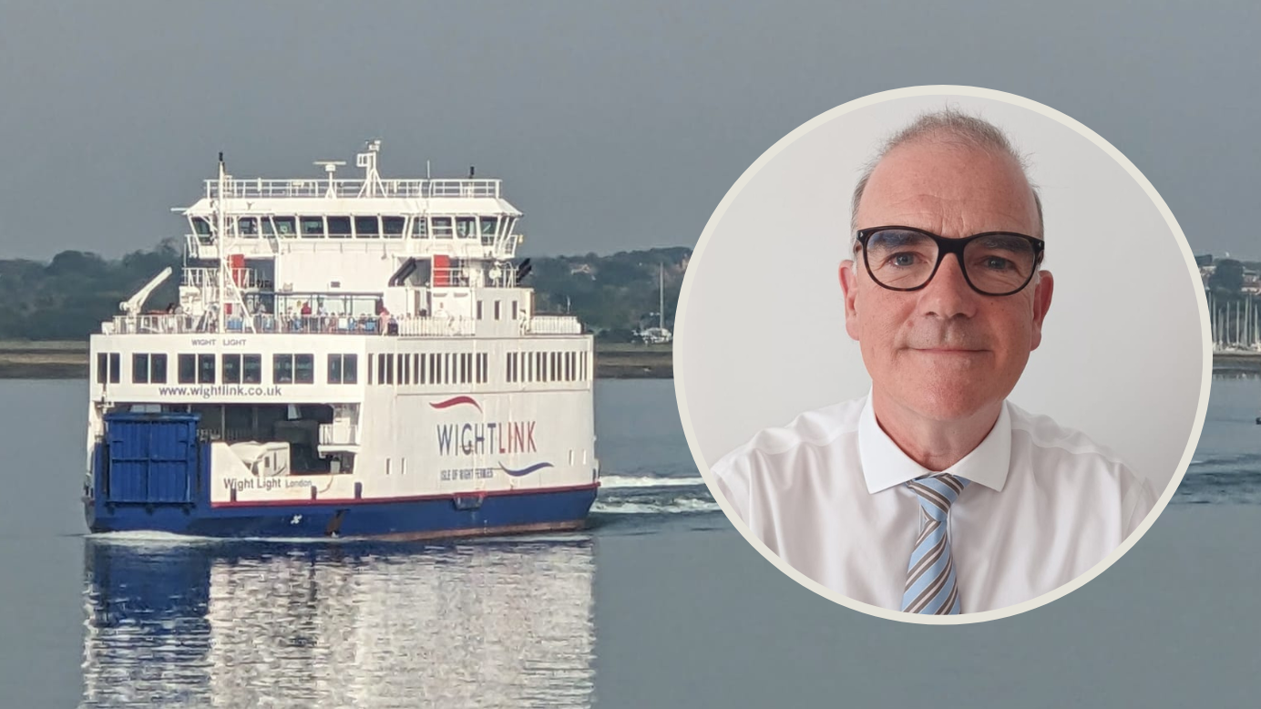 Wightlink's Wight Light and Keith Greenfield. (Image: Isle of Wight County Press)