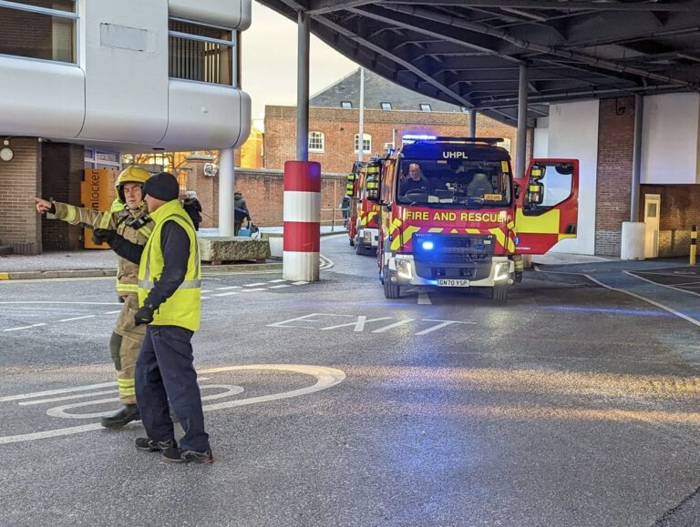 SUSPECTED FIRE ON ST FAITH SEES FIRE CREWS RUSH TO WIGHTLINK TERMINAL